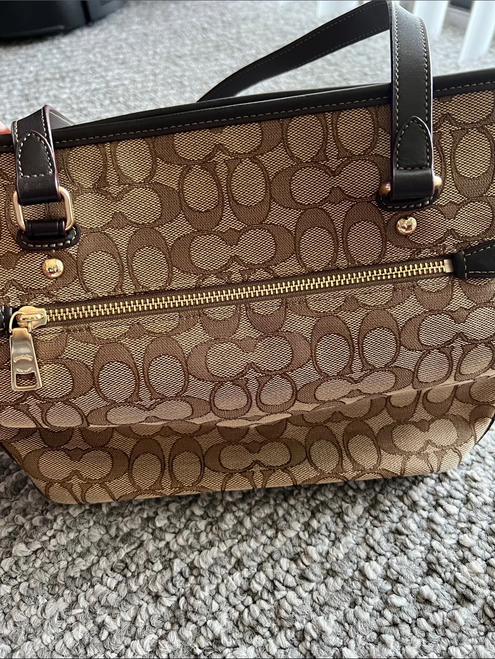Coach Tan & Brown Signature Canvas Tote NO HANG TAG